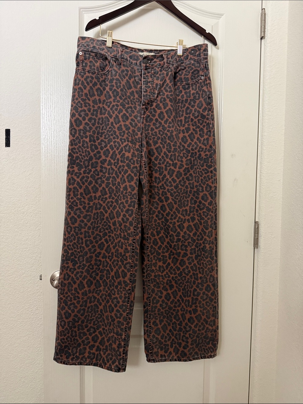 Madewell low slung baggy jeans leopard 29
